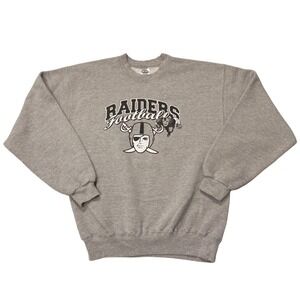 Gray Las Vegas Raiders Football Crewneck Sweatshirt Delta Magnum Weight- Medium
